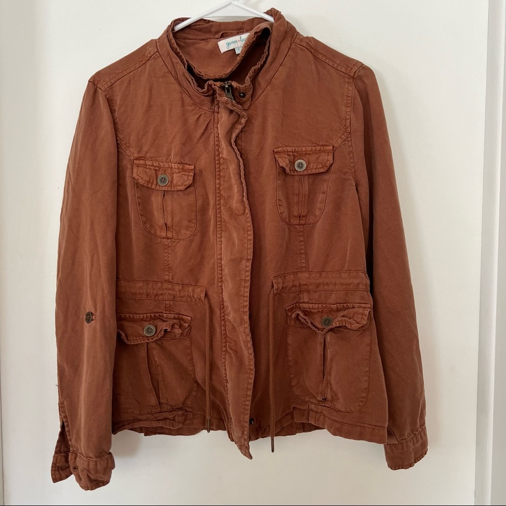 Grace & Lace brown cargo jacket small